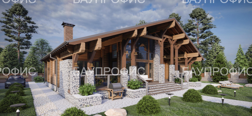 БАУПРОФИС | Жилой двухэтажный дом из клеёного бруса площадью 275 м2.