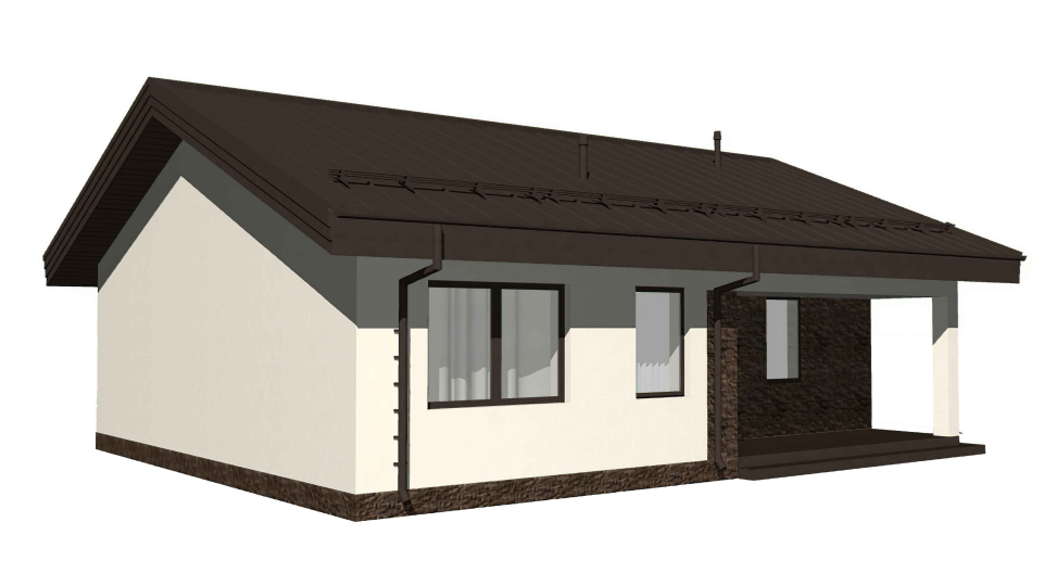 БАУПРОФИС | Одноэтажный жилой дом из керамических блоков площадью 102 м2.