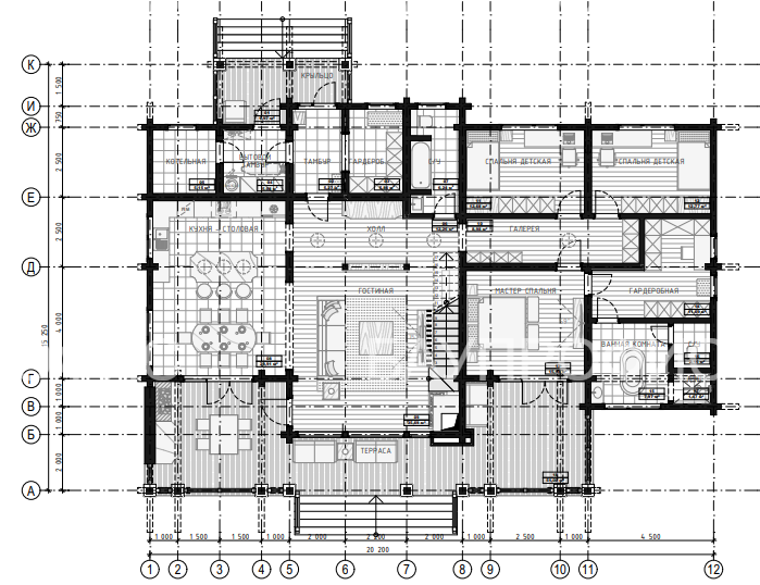 БАУПРОФИС | Жилой двухэтажный дом из клеёного бруса площадью 275 м2.