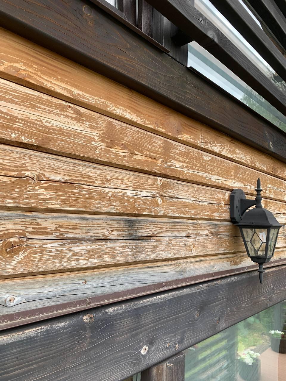 Перекрашивание деревянных домов из клеёного бруса.