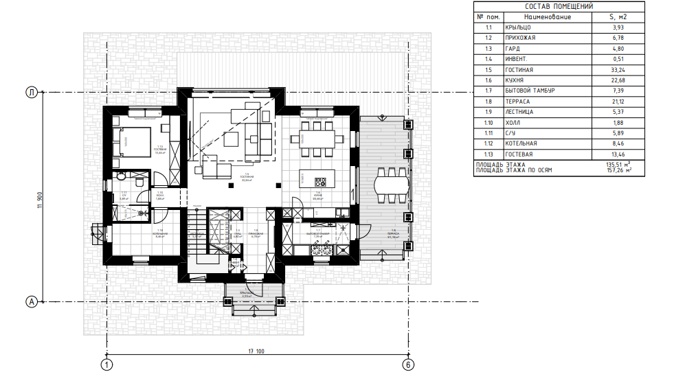 БАУПРОФИС | Жилой двухэтажный дом по комбинированной технологии ДКТ-286