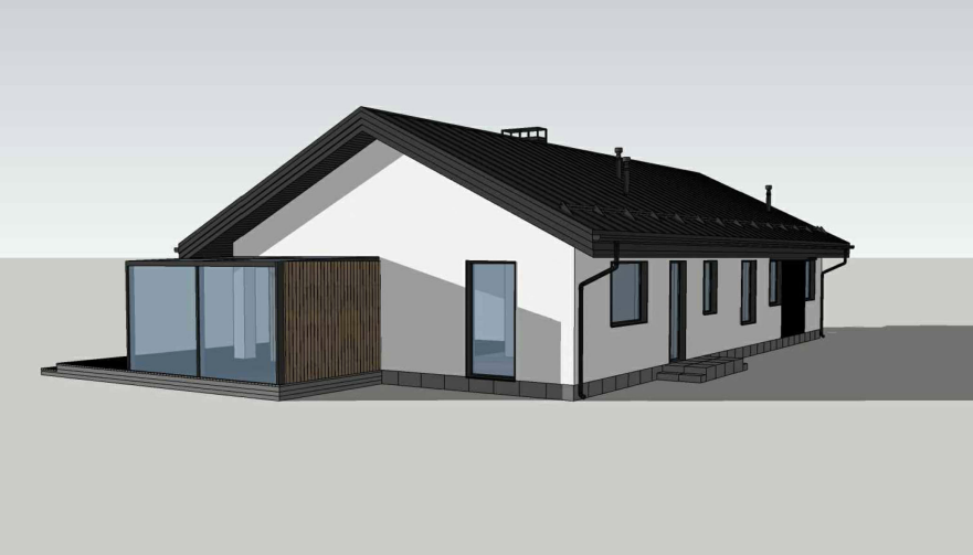 БАУПРОФИС | Одноэтажный жилой дом из керамических блоков площадью 157 м2.