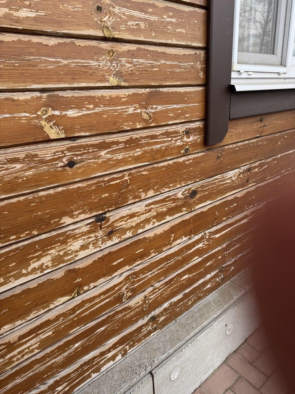 Перекрашивание деревянных домов из клеёного бруса.