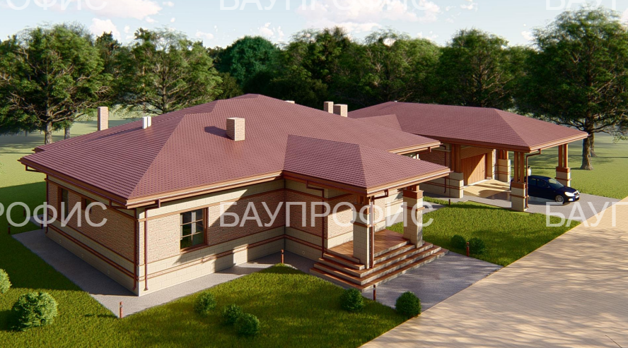 БАУПРОФИС. Одноэтажный жилой дом из керамических блоков площадью 380 м2.