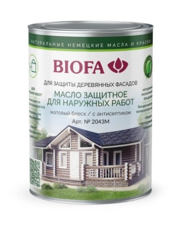 Масло защитное BIOFA для наружных работ с антисептиком.