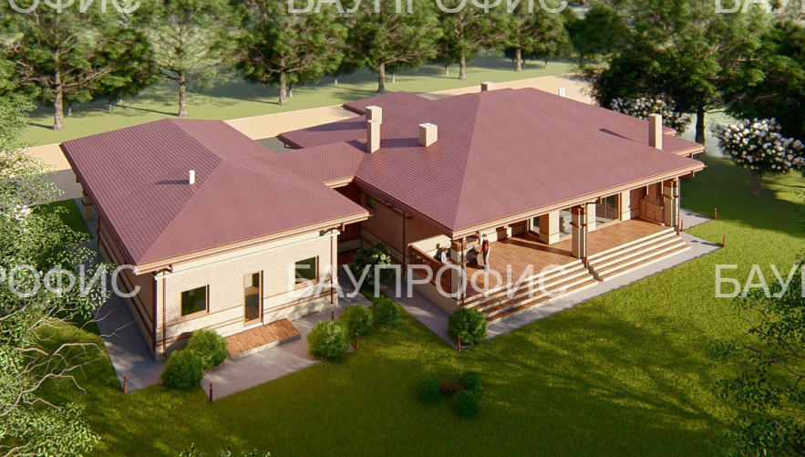 БАУПРОФИС. Одноэтажный жилой дом из керамических блоков площадью 380 м2.