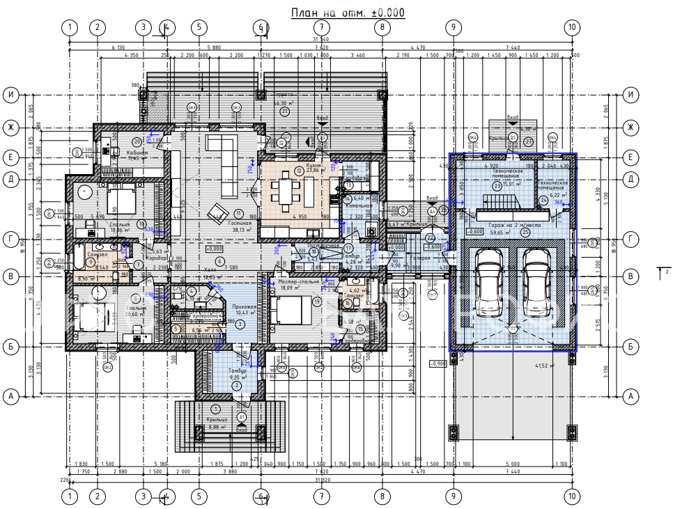 БАУПРОФИС. Одноэтажный жилой дом из керамических блоков площадью 380 м2.