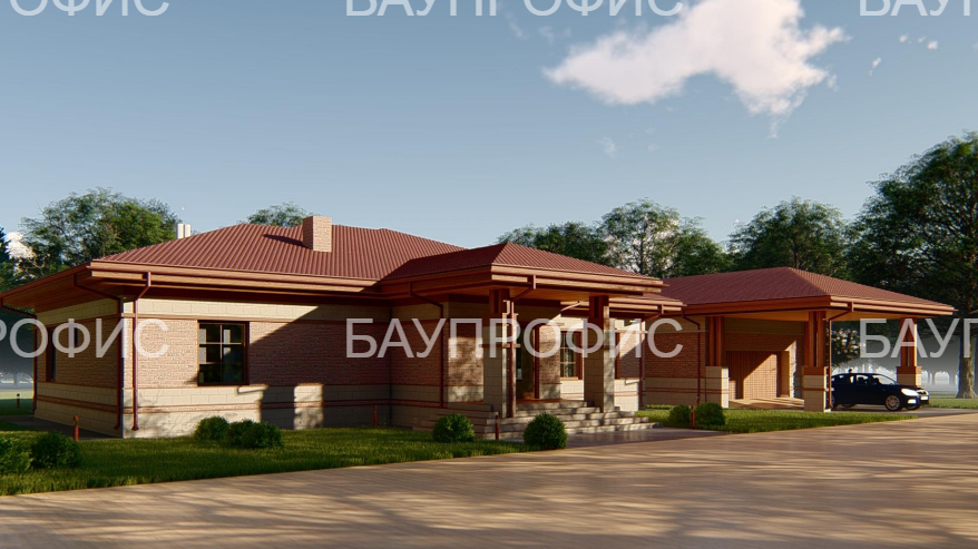 БАУПРОФИС. Одноэтажный жилой дом из керамических блоков площадью 380 м2.