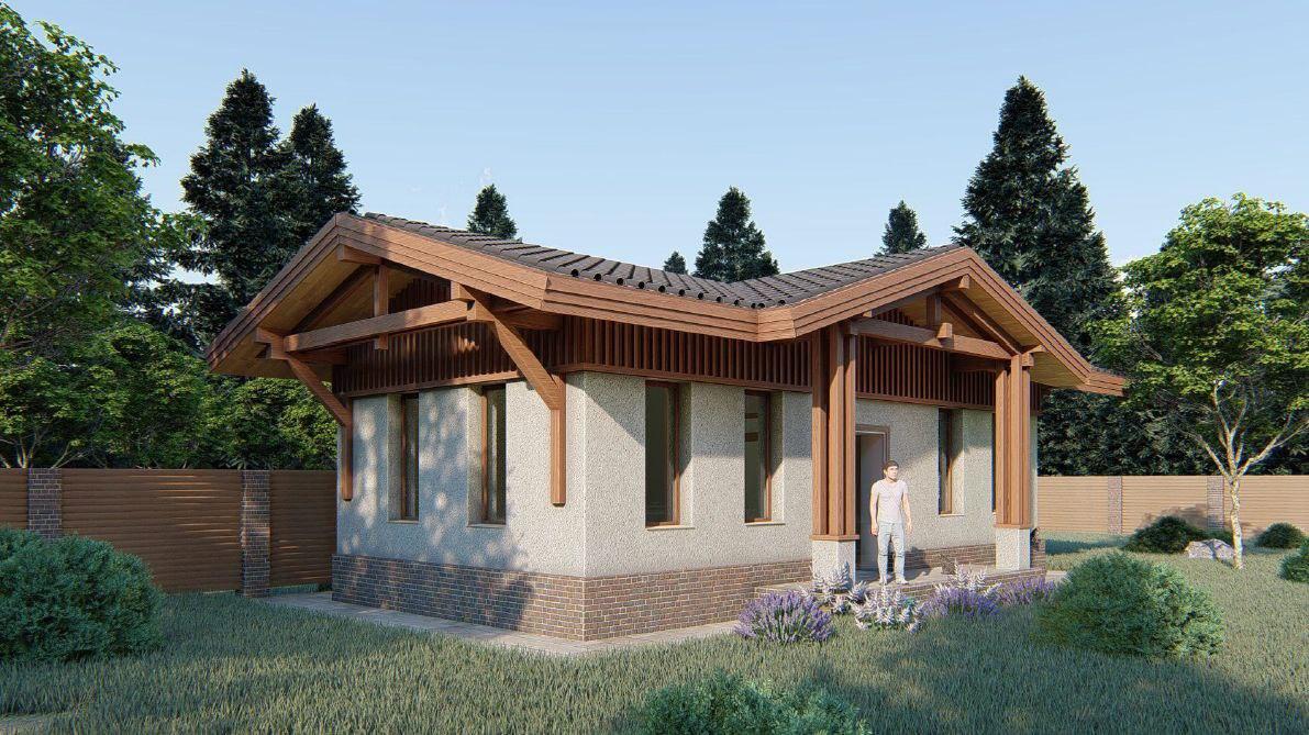 Одноэтажный жилой дом из керамических блоков 440 мм. Одноэтажный жилой дом из керамических блоков 440 мм.