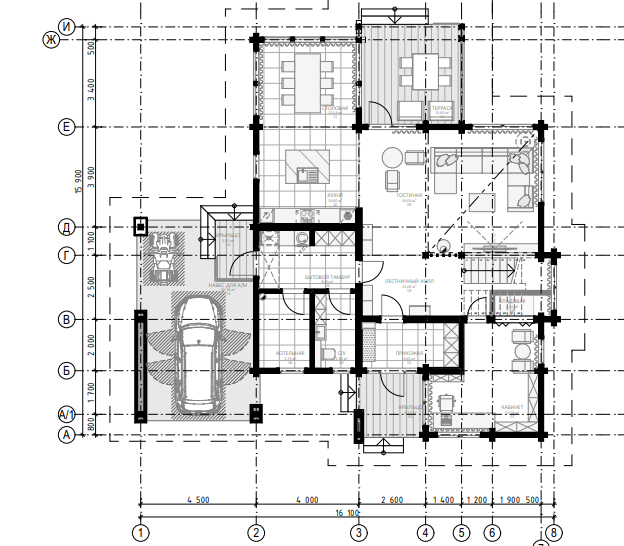 БАУПРОФИС | Жилой двухэтажный дом из клеёного бруса площадью 316 м2.