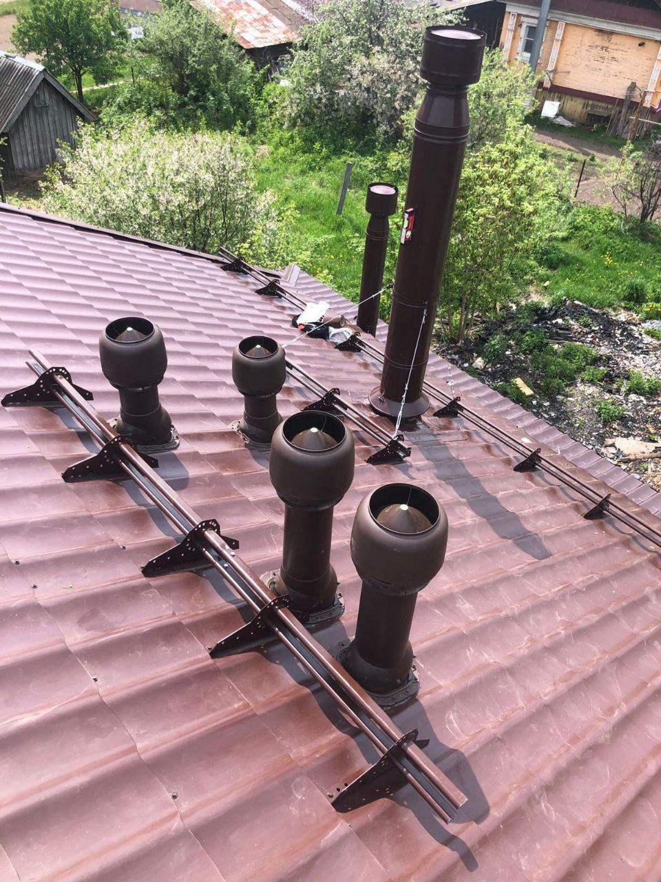 Монтаж вентиляционных проходных элементов и газовой вентиляции.