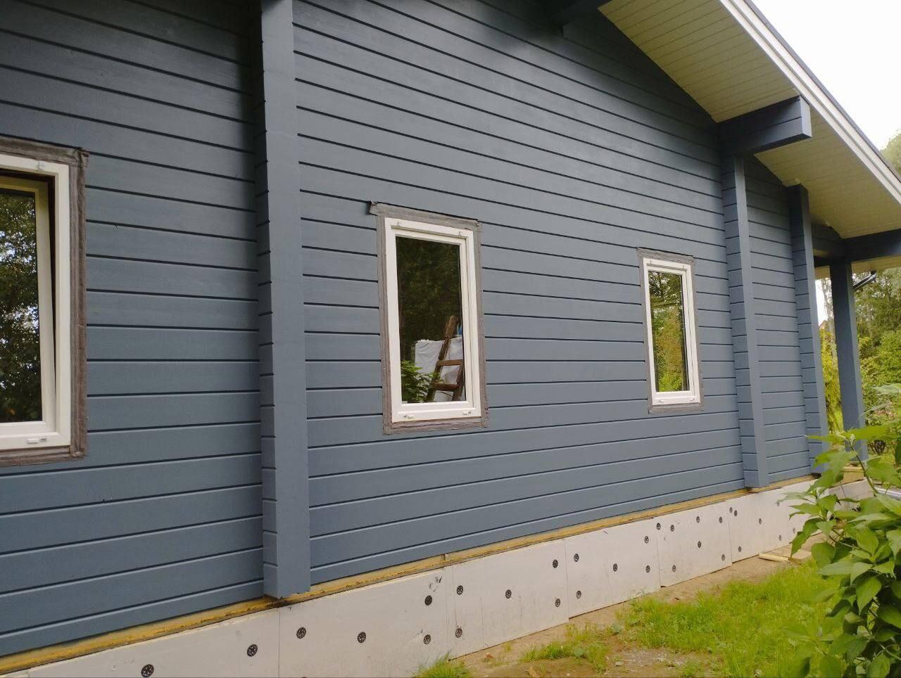 Профессиональная покраска деревянных домов из клеёного бруса. Профессиональная покраска деревянных домов из клеёного бруса.