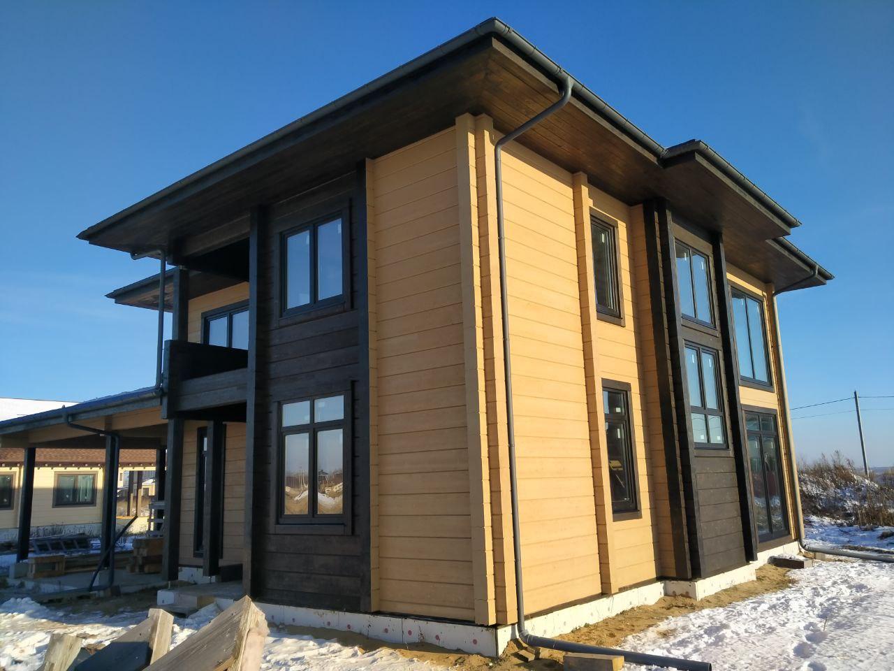 БАУПРОФИС | Жилой двухэтажный дом из клеёного бруса площадью 316 м2.