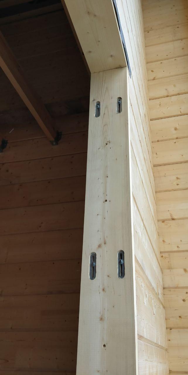 Монтаж обсадных коробок в доме из клеёного бруса.