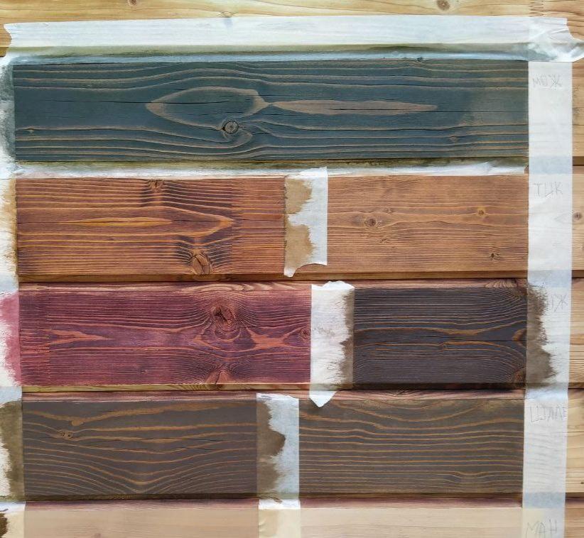 Выкрасы на стене брусового дома. Масло PNZ. Выкрасы на стене брусового дома. Масло PNZ.