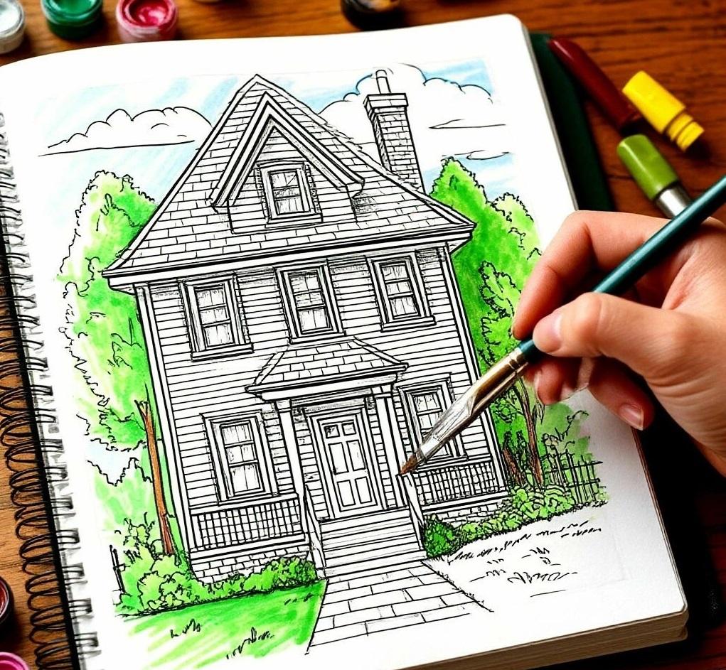 БАУПРОФИС | Покраска деревянных домов из клеёного бруса.