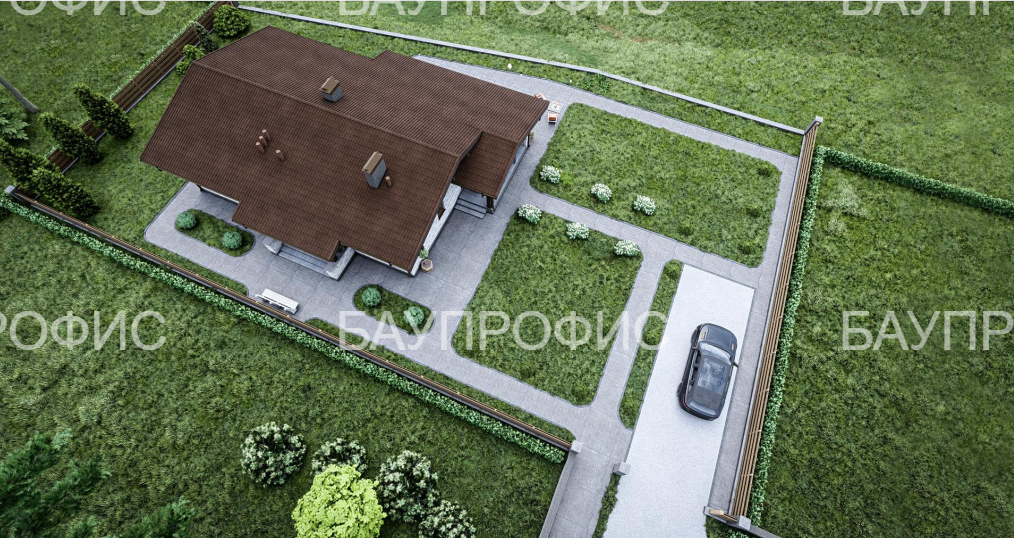 Одноэтажный жилой дом из керамических блоков площадью 145 м2.