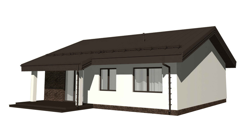 БАУПРОФИС | Одноэтажный жилой дом из керамических блоков площадью 102 м2.