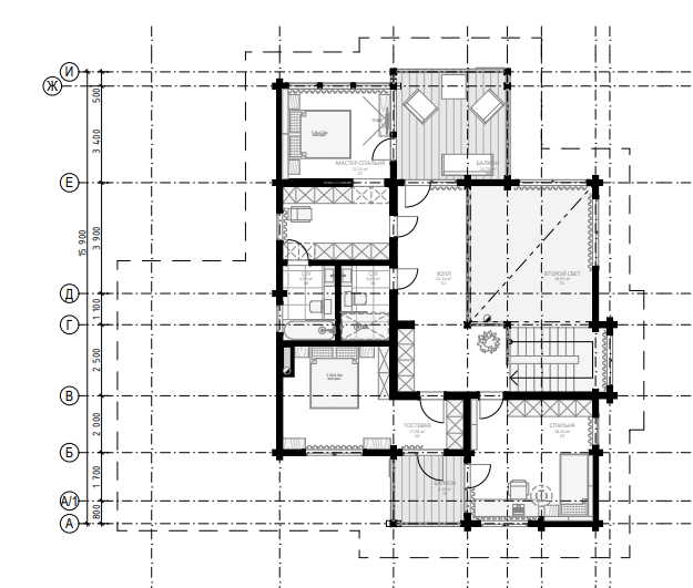 БАУПРОФИС | Жилой двухэтажный дом из клеёного бруса площадью 316 м2.