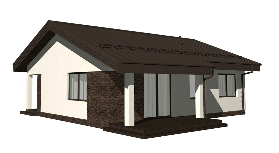 БАУПРОФИС | Одноэтажный жилой дом из керамических блоков площадью 102 м2.