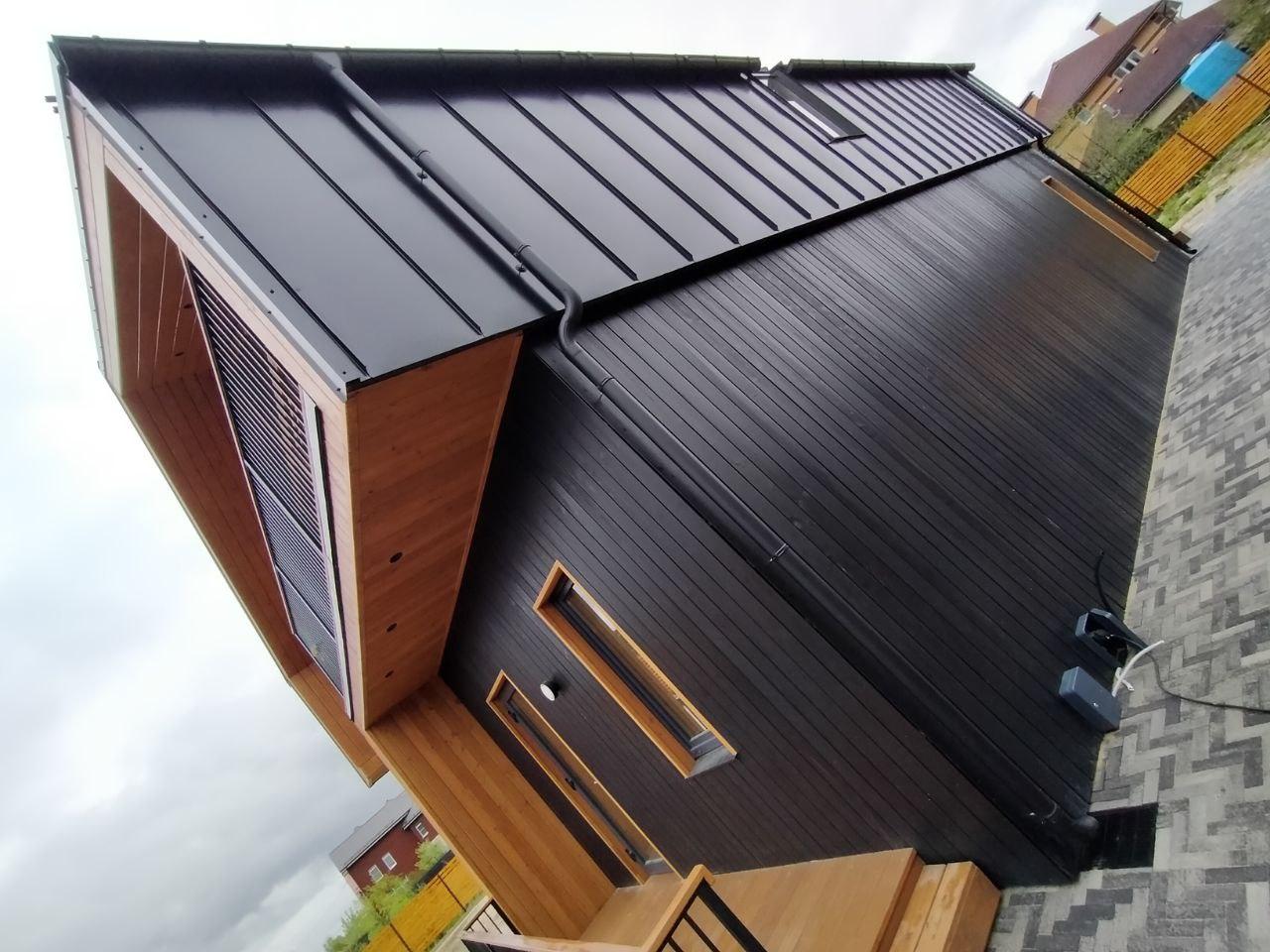 Отделка фасада деревянного дома.