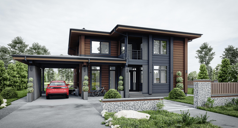 БАУПРОФИС | Жилой двухэтажный дом из клеёного бруса площадью 316 м2.