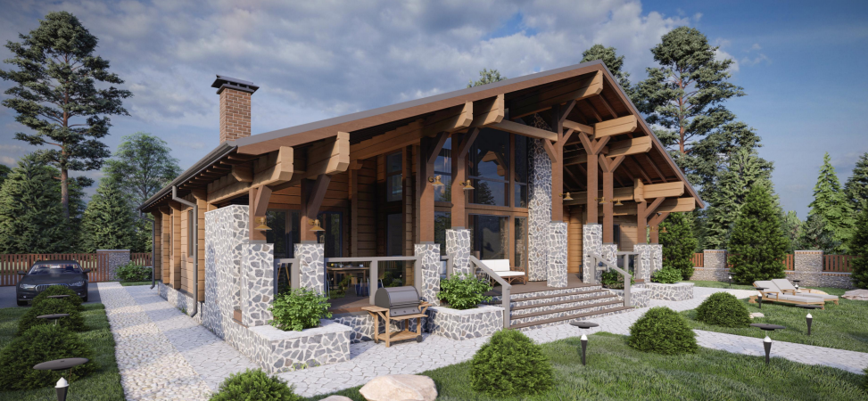 БАУПРОФИС | Жилой двухэтажный дом из клеёного бруса площадью 275 м2.