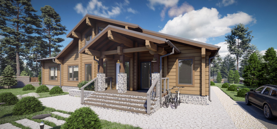 БАУПРОФИС | Жилой двухэтажный дом из клеёного бруса площадью 275 м2.