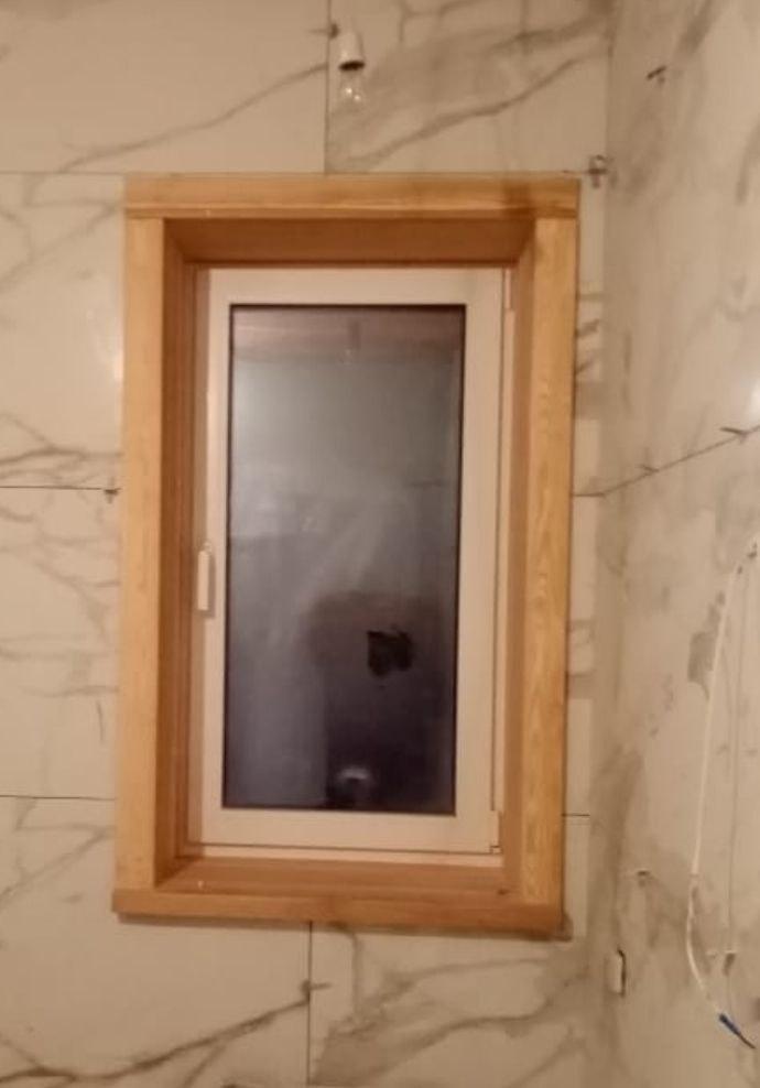 Монтаж наличников, откосов и подоконников.