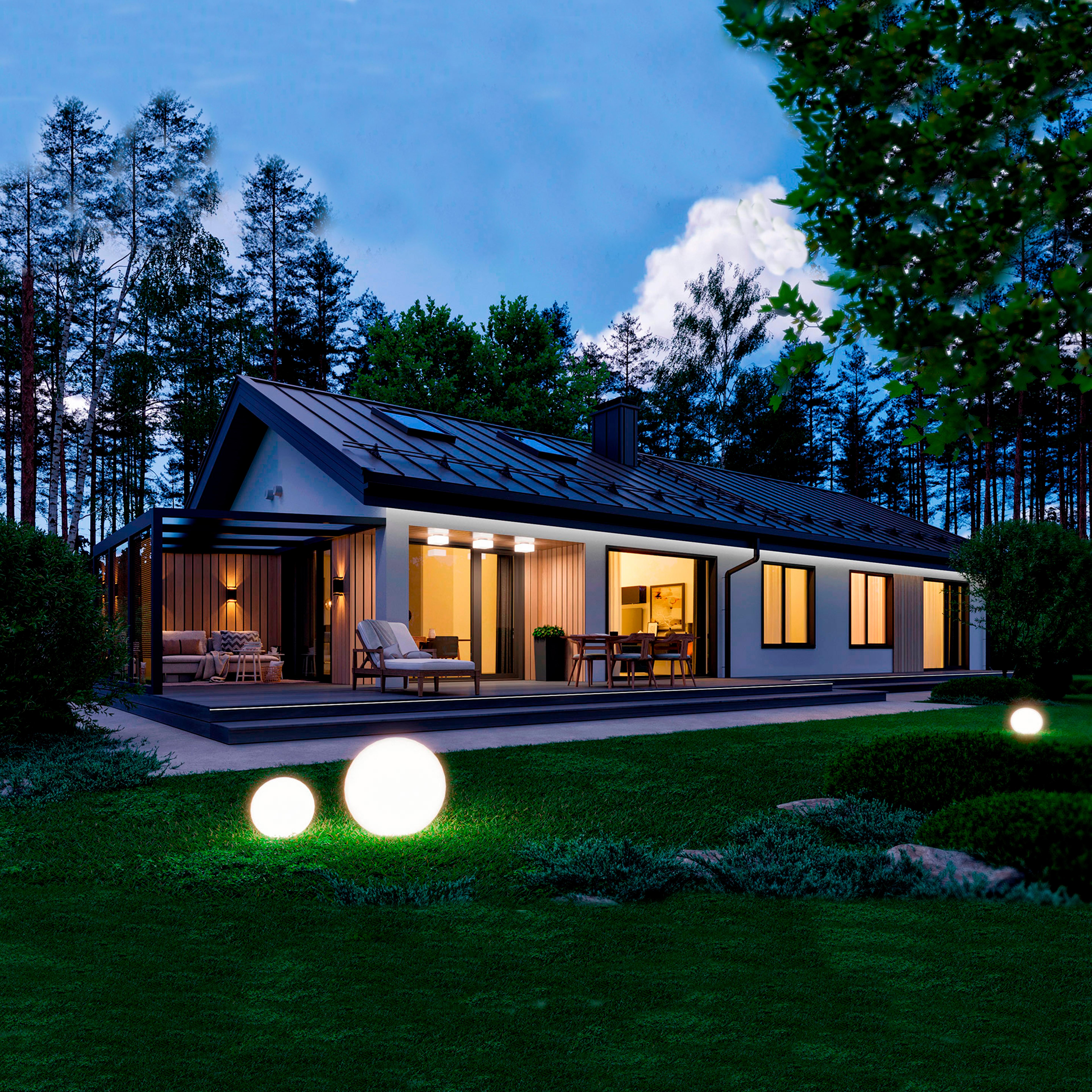 БАУПРОФИС | Одноэтажный жилой дом из керамических блоков площадью 157 м2.