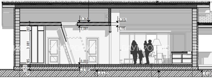 Одноэтажный жилой дом из керамических блоков площадью 145 м2.