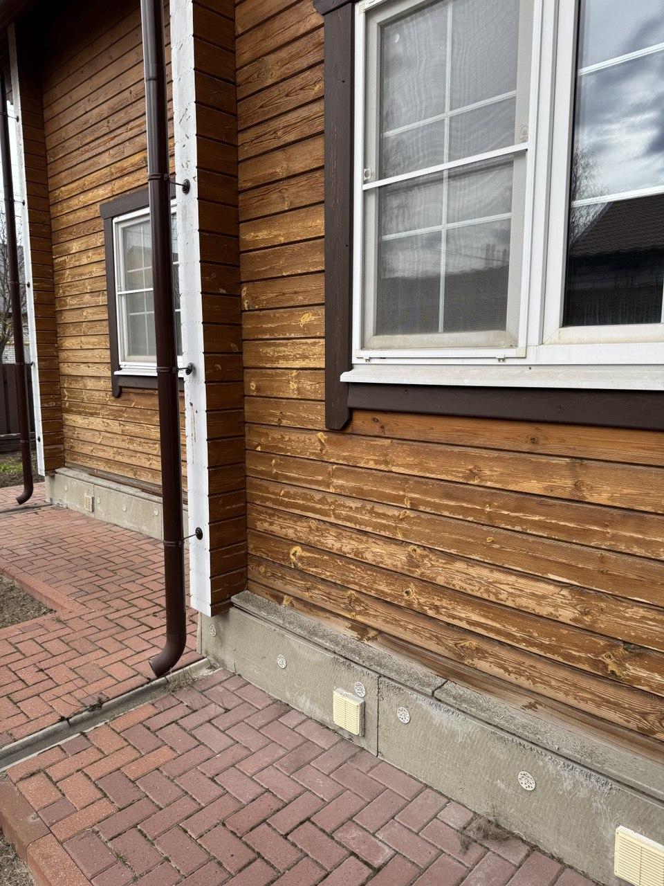 Перекрашивание деревянных домов из клеёного бруса.