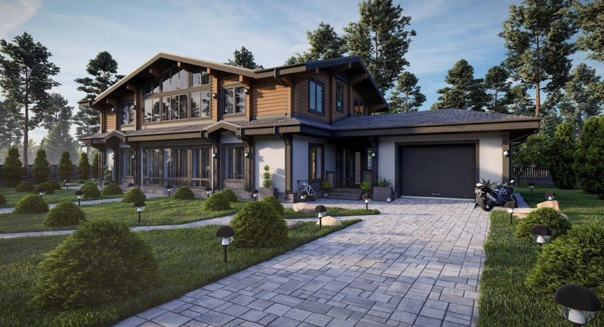 Двухэтажный жилой дом из клеёного бруса сечением 205х275(h)мм и керамических блоков 440 мм. Двухэтажный жилой дом из клеёного бруса сечением 205х275(h)мм и керамических блоков 440 мм.