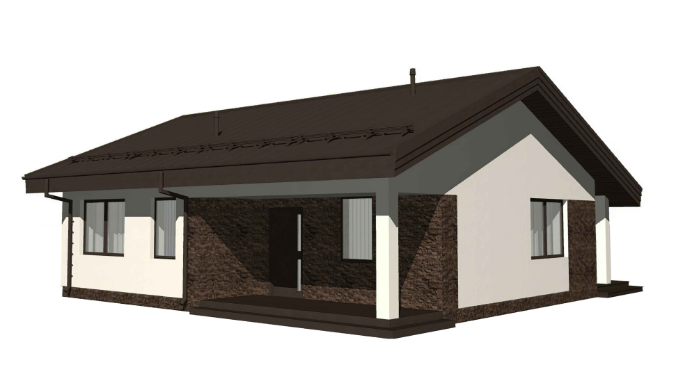 БАУПРОФИС | Одноэтажный жилой дом из керамических блоков площадью 102 м2.