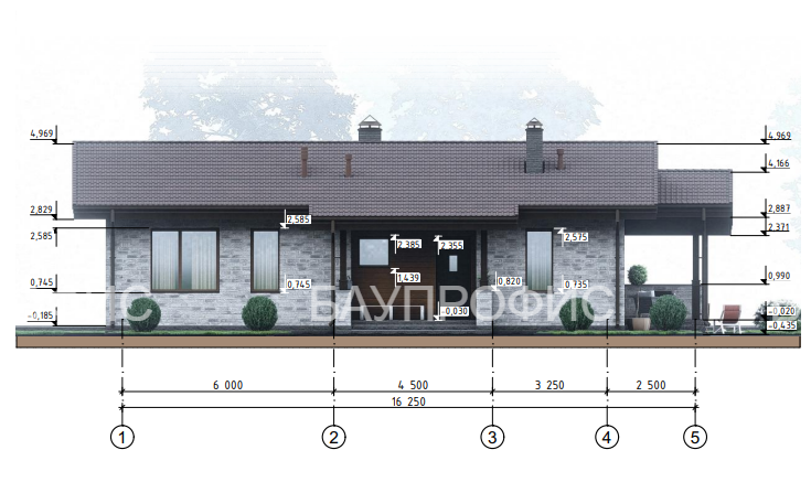 Одноэтажный жилой дом из керамических блоков площадью 145 м2.
