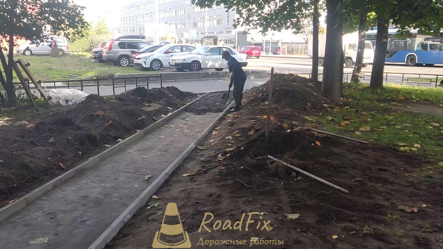 Подготовка пирога под асфальтирование пешеходной дорожки в СПб