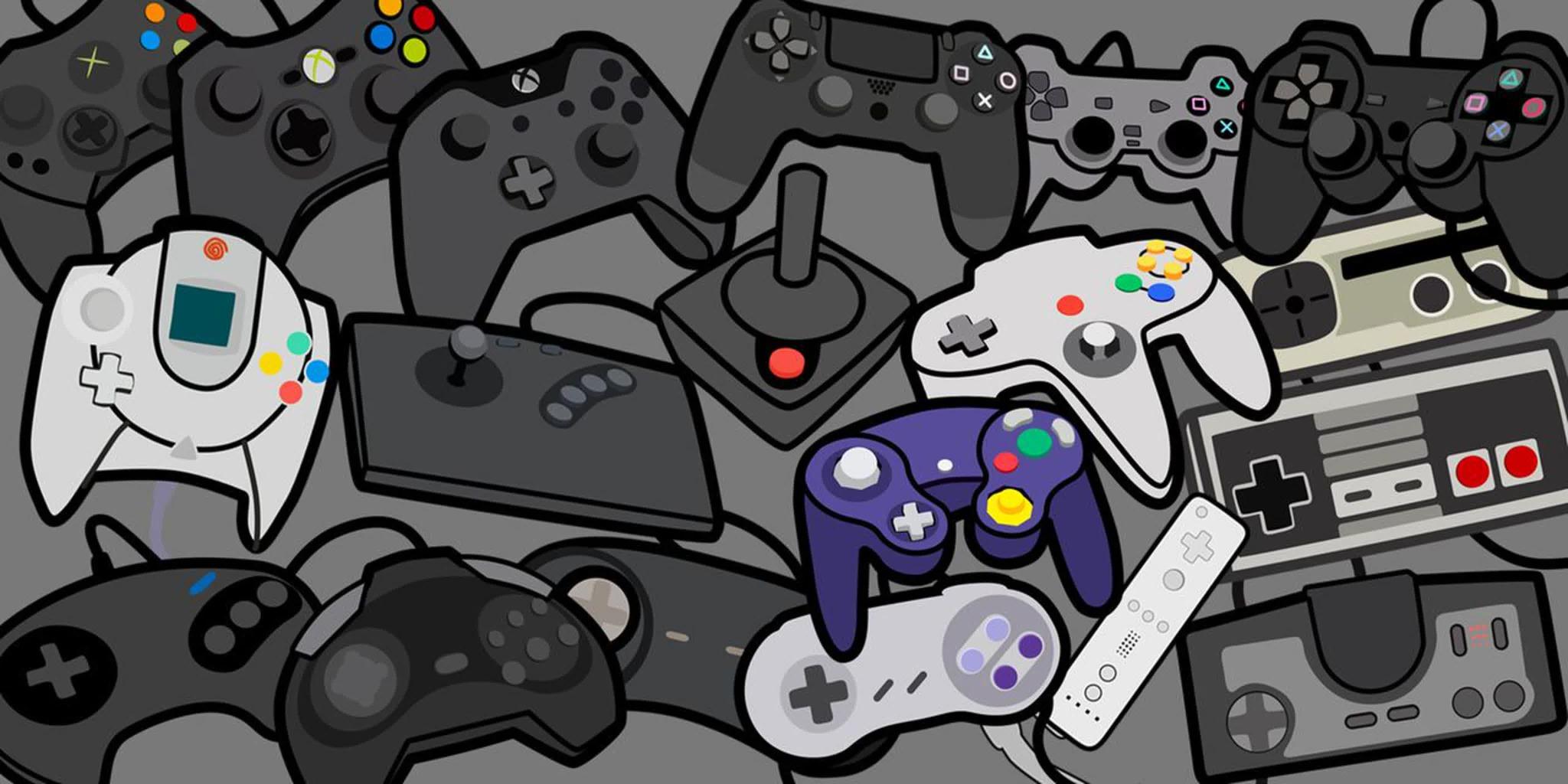 Иллюстрация игровых контроллеров разных платформ