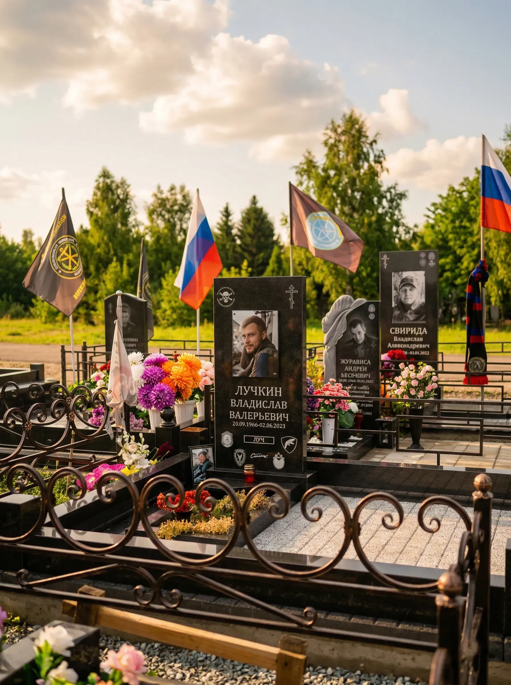 Вертикальный памятник из черного гранита