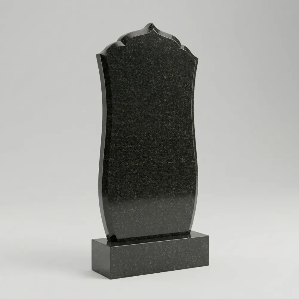 Гранитный памятник в форме Храма с куполом с заужением к низу памятника