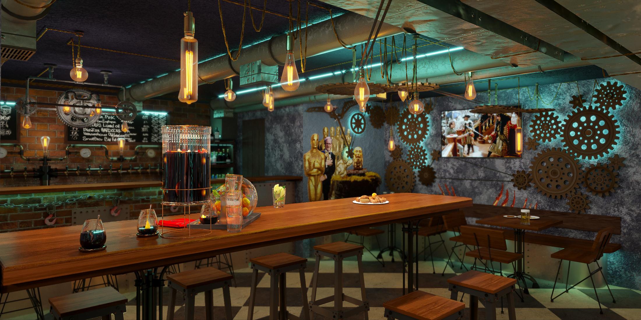 Дизайн интерьера пивного бара