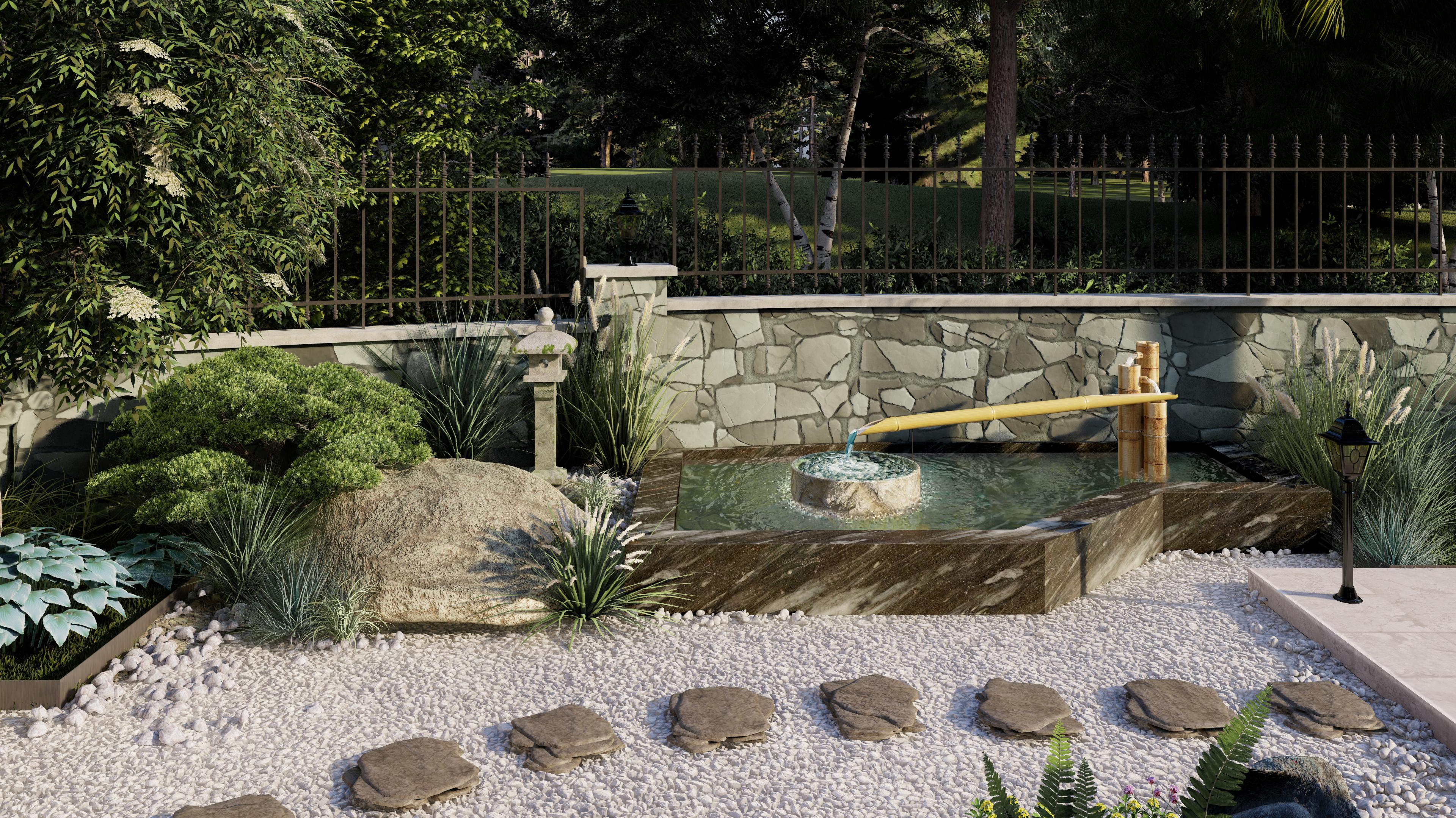 Дизайн ландшафтный дизайн небольшого участка в восточном стиле