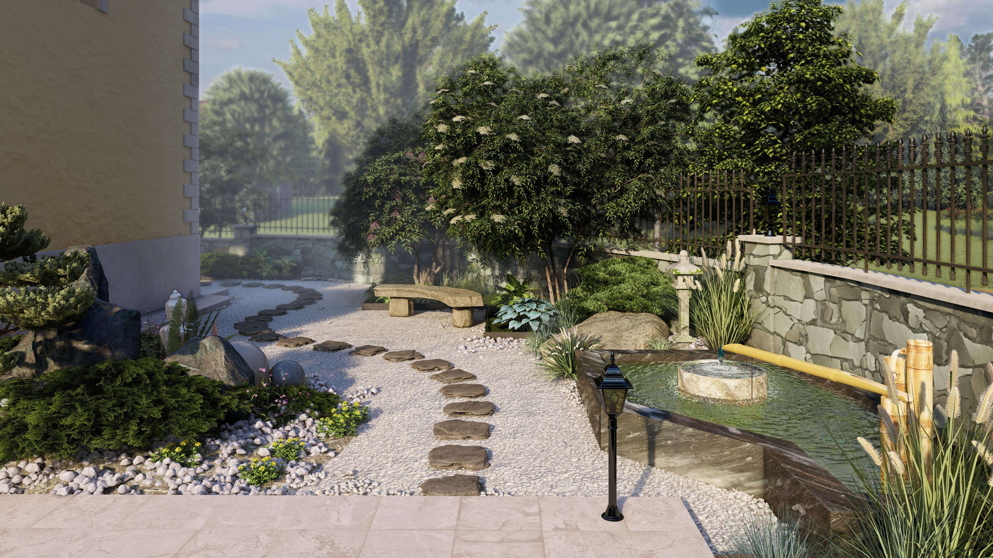 Дизайн ландшафтный дизайн небольшого участка в восточном стиле