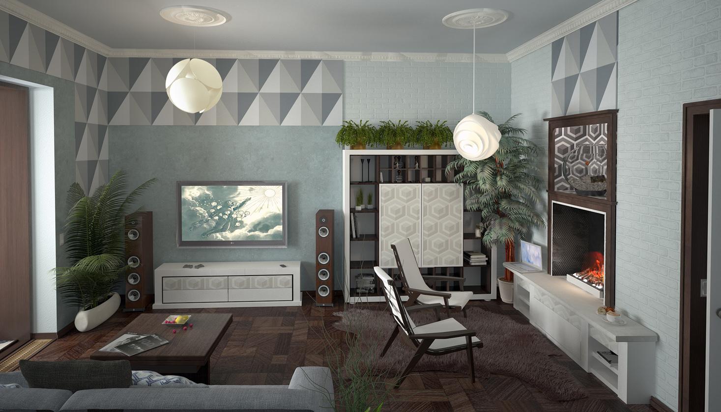 Дизайн интерьера с элементами Оп-арта