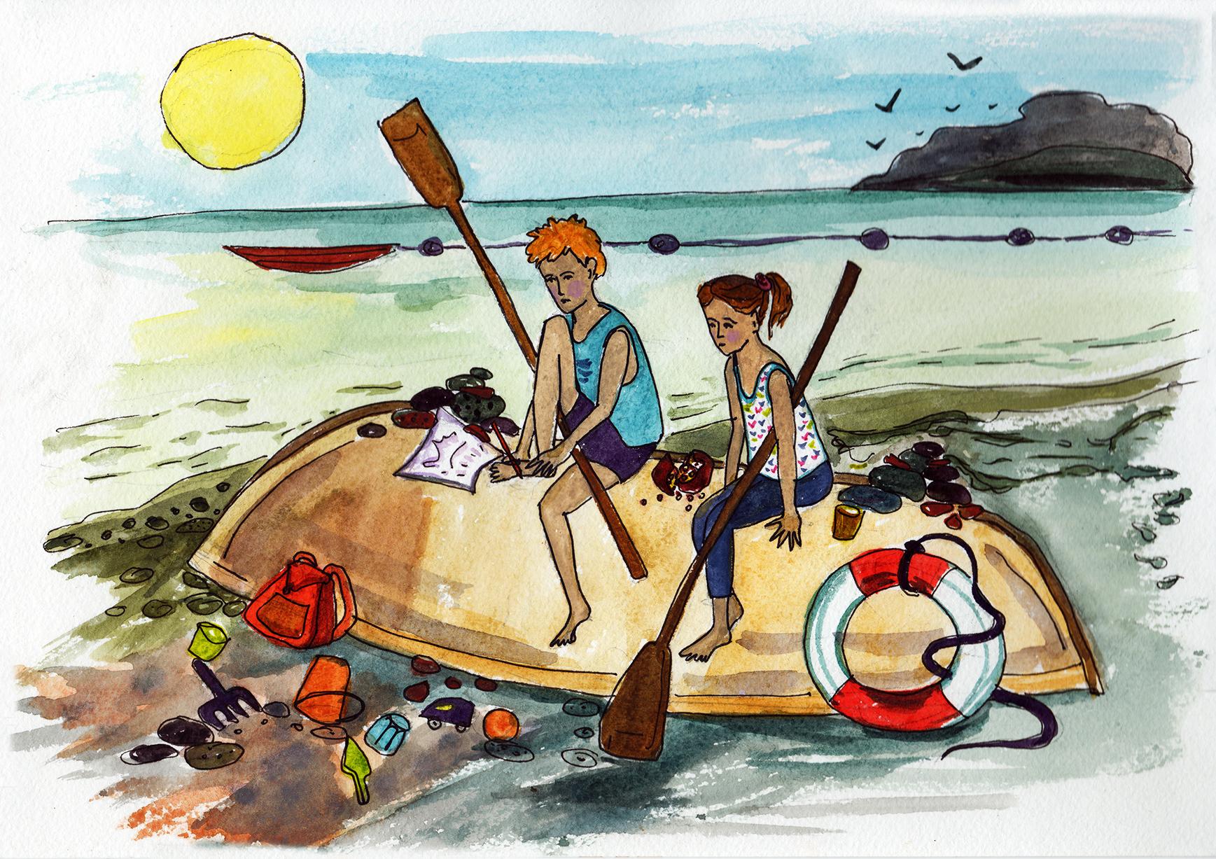 каникулы, акварель, 2022