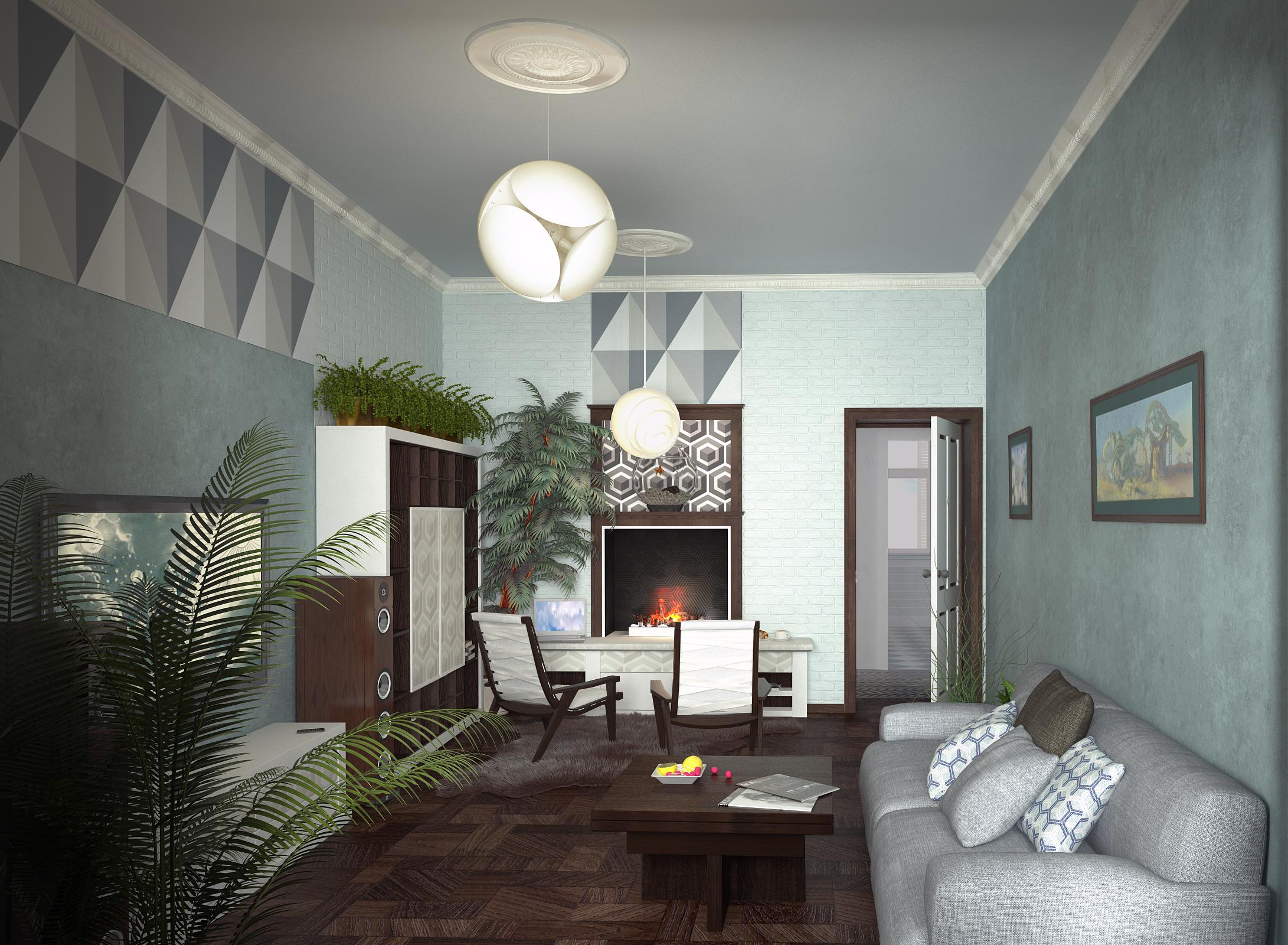 Дизайн интерьера с элементами Оп-арта