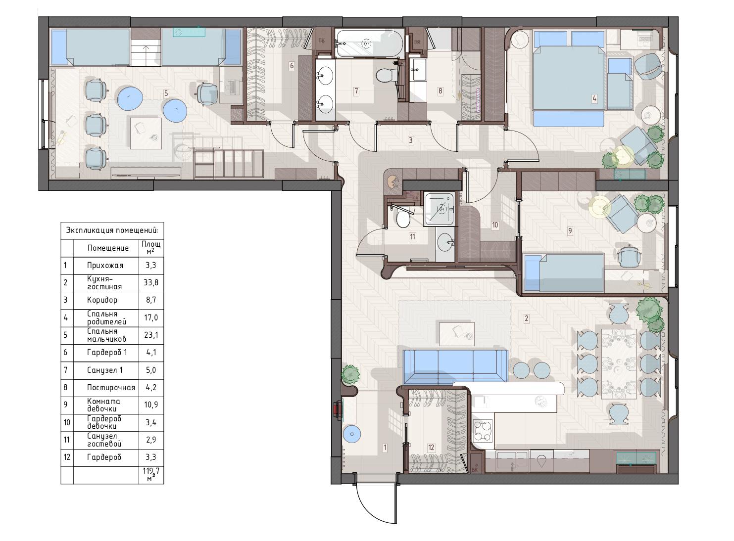 Дизайн квартиры в жк Foriver