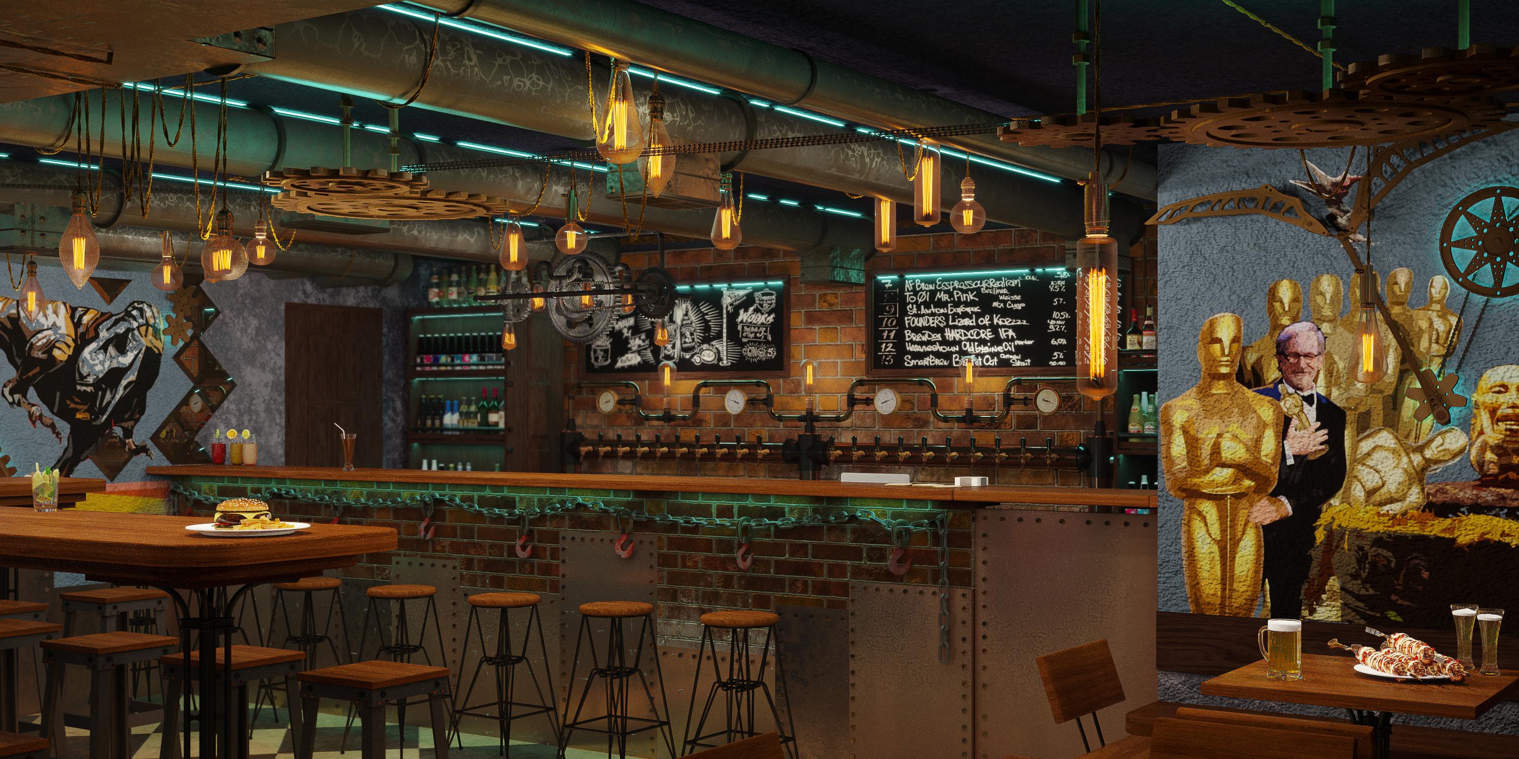 Дизайн интерьера пивного бара