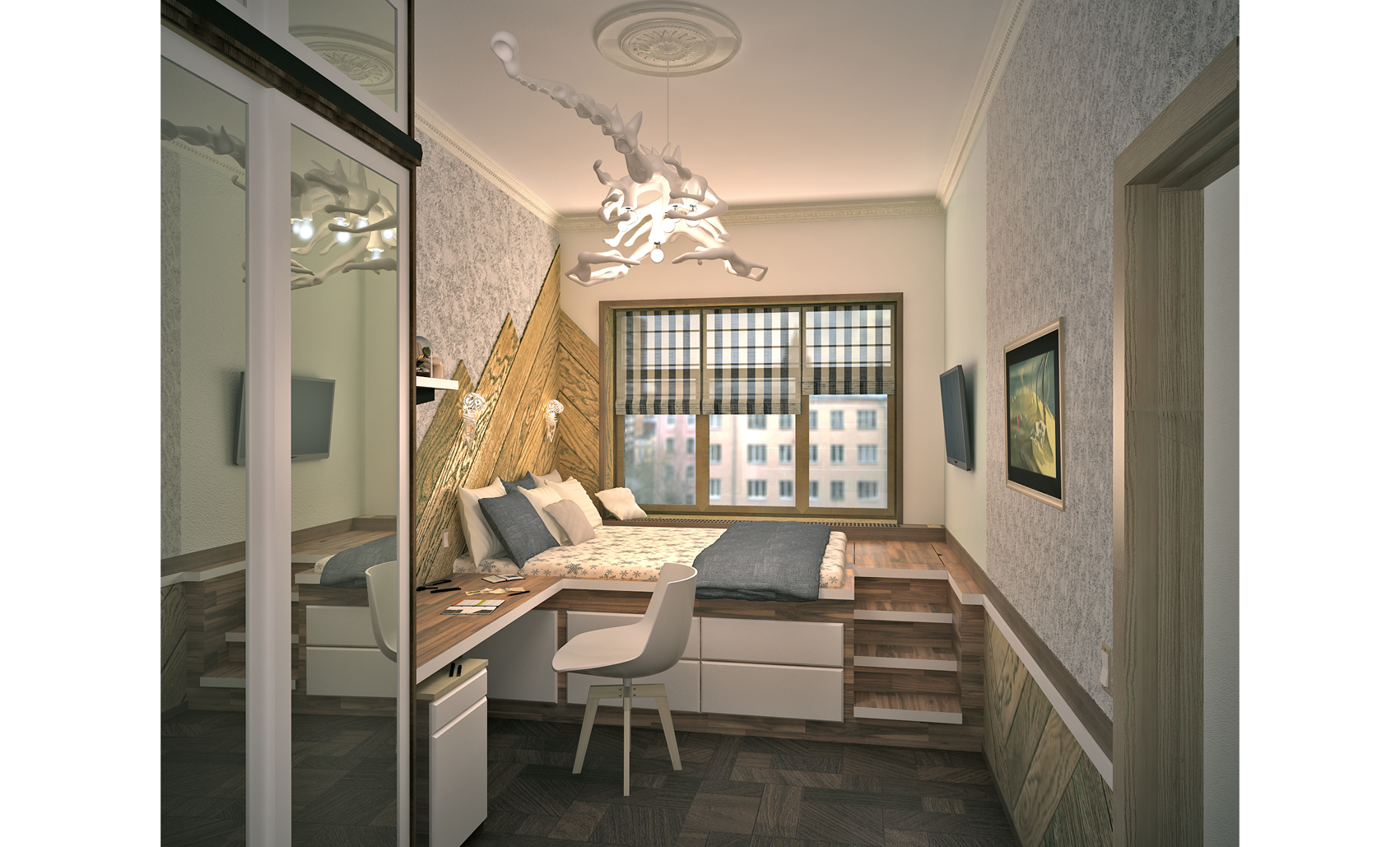 Дизайн интерьера с элементами Оп-арта