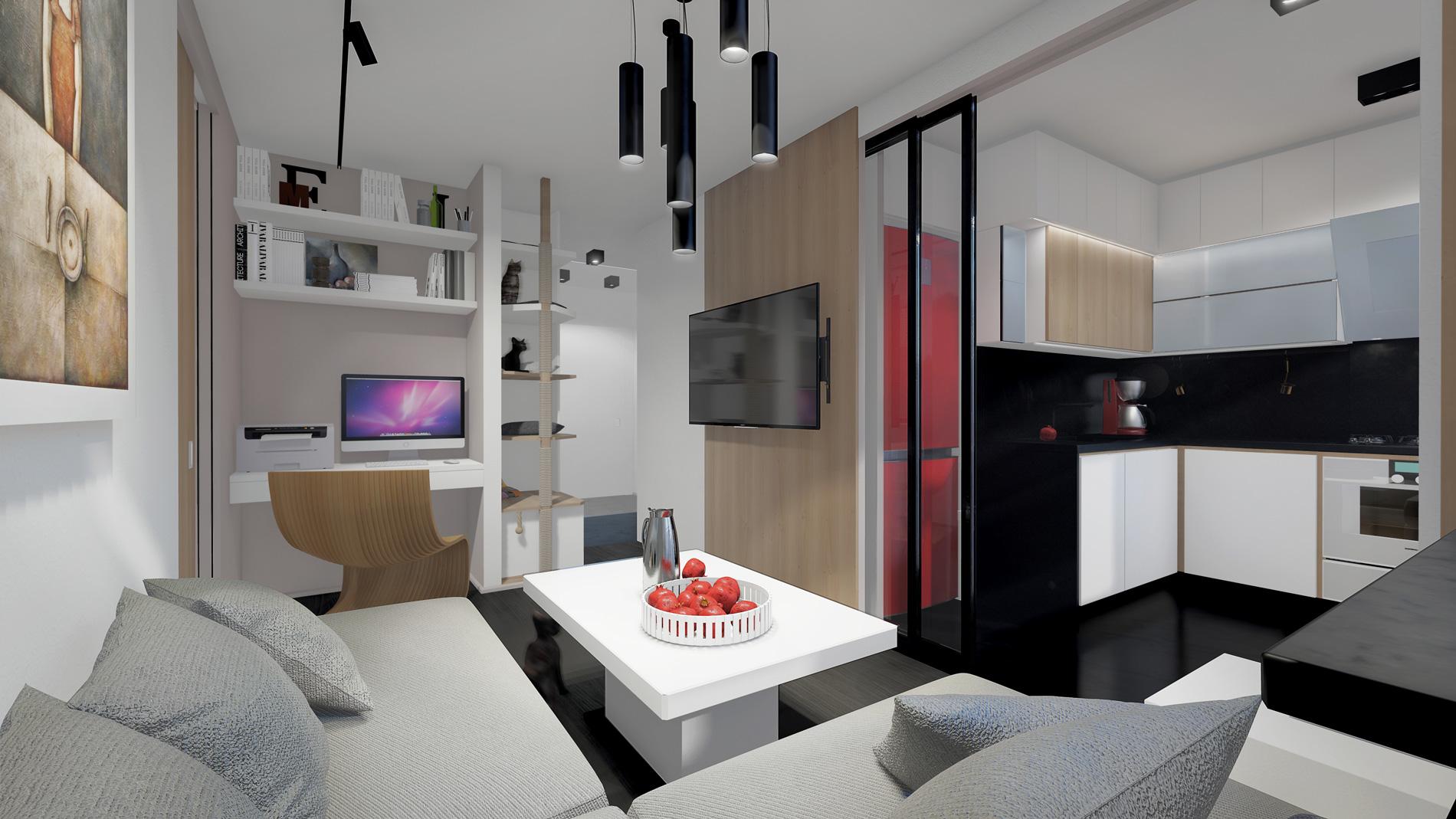 Современный минимализм дизайн интерьера для владельцев кошек домашних животных в скандинавском стиле джапанди