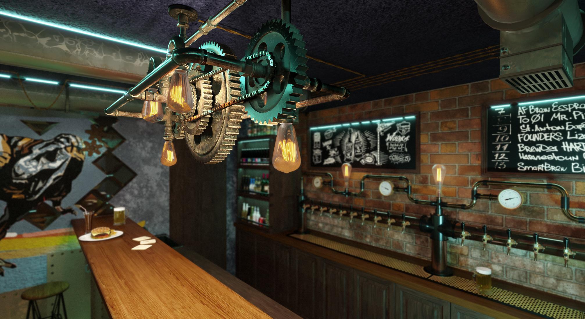 Дизайн интерьера пивного бара